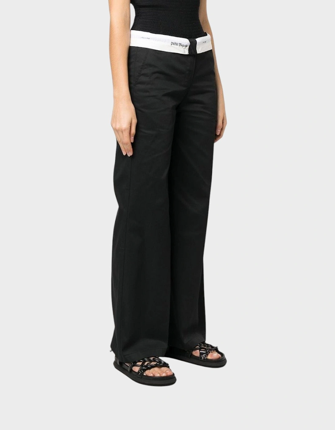 Palm Angels Reversed Wasitband Chino Pants Black