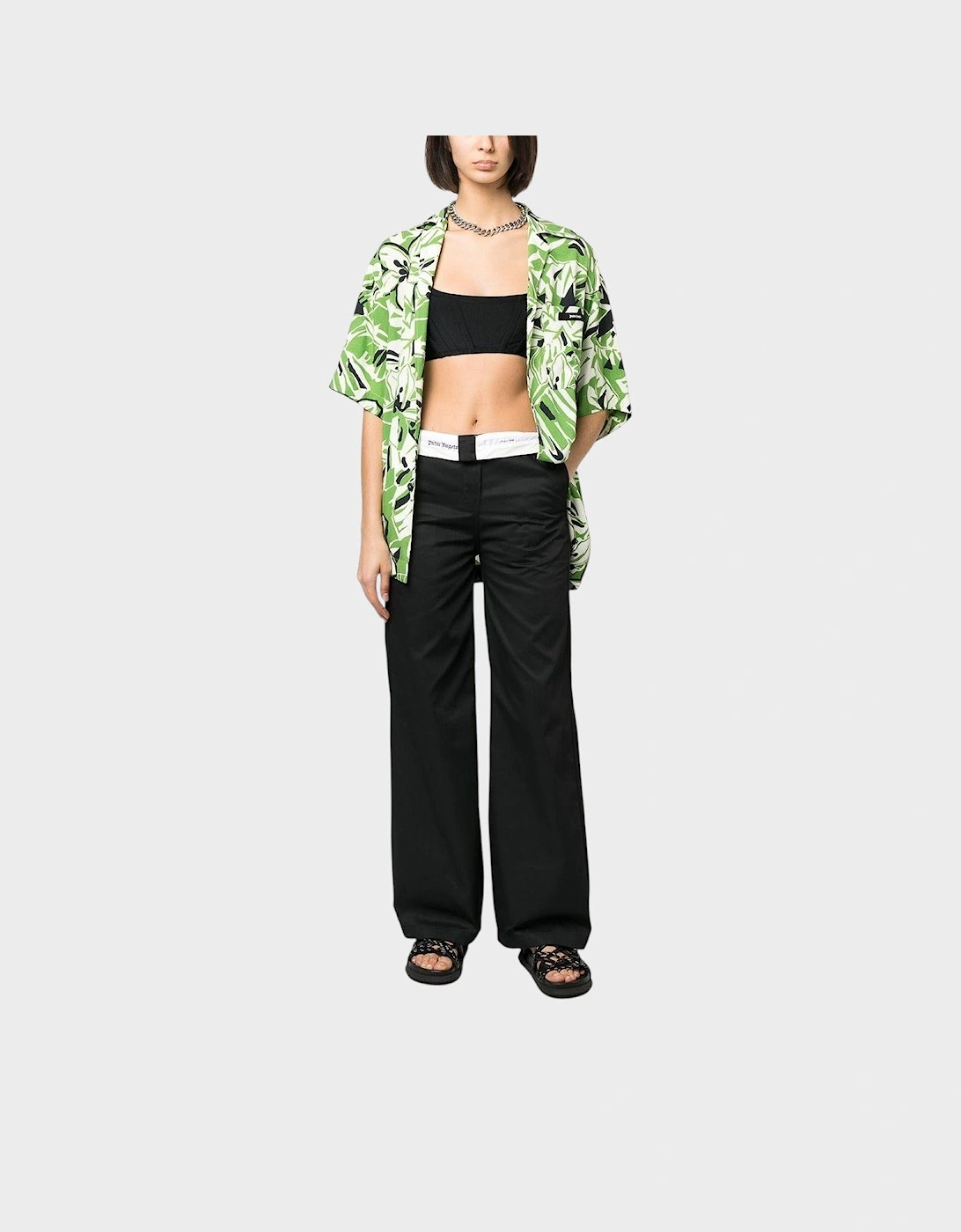 Palm Angels Reversed Wasitband Chino Pants Black