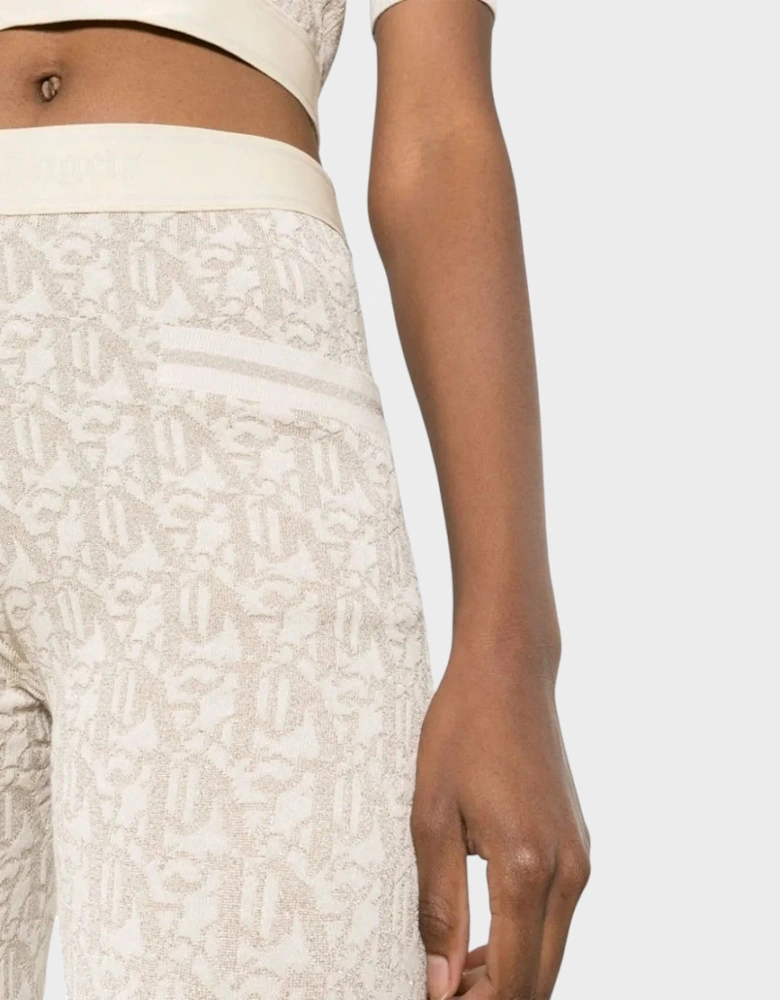 Monogram Jacquard Knitted Trousers Beige