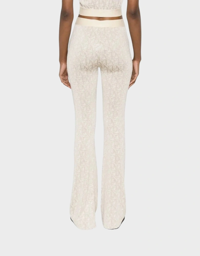 Monogram Jacquard Knitted Trousers Beige