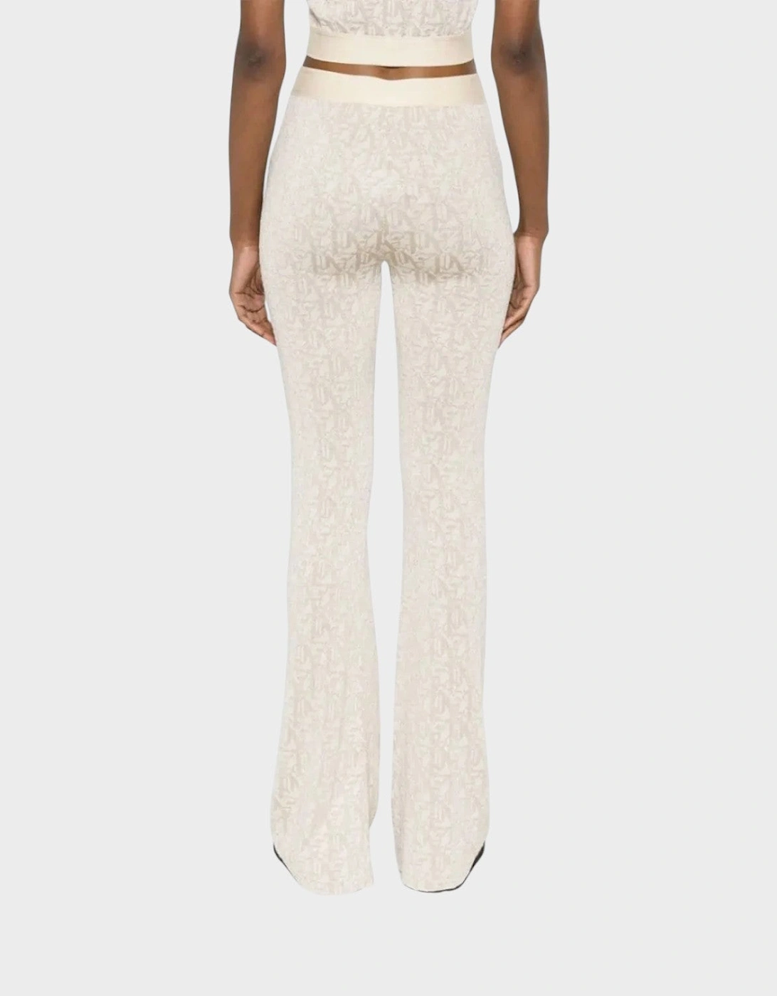 Monogram Jacquard Knitted Trousers Beige