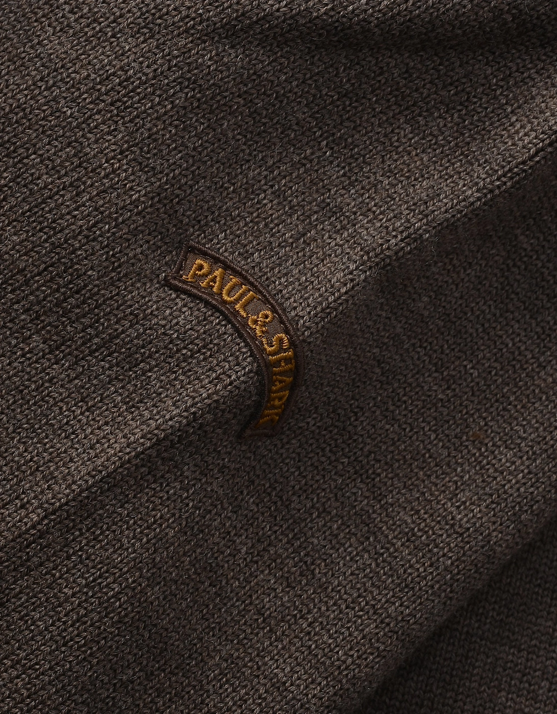 Moon Badge Soft Touch 1/4 Zip Sweater Brown