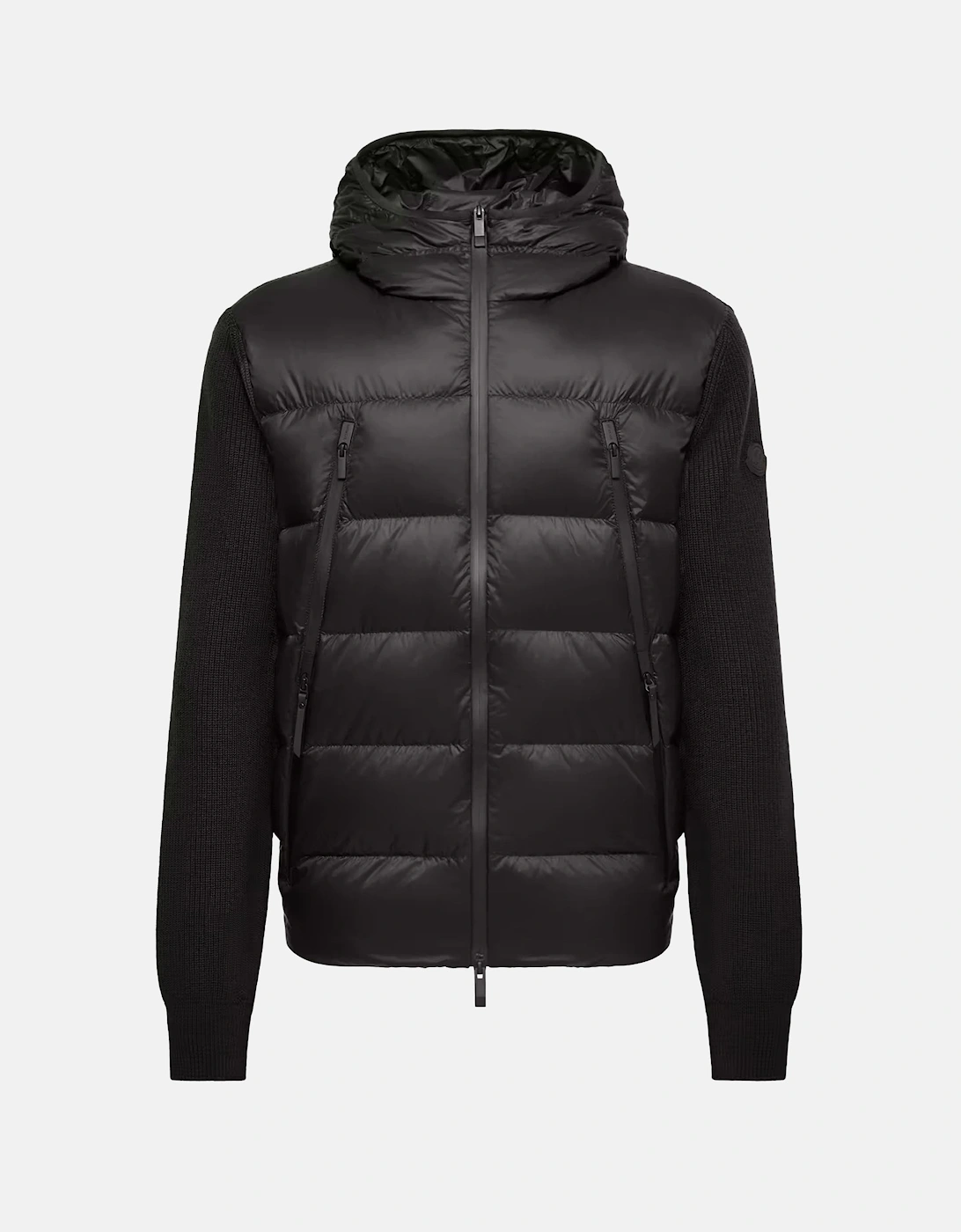 Moncler Men's Black Hybrid Hooded Jacket - Size 38/Regular