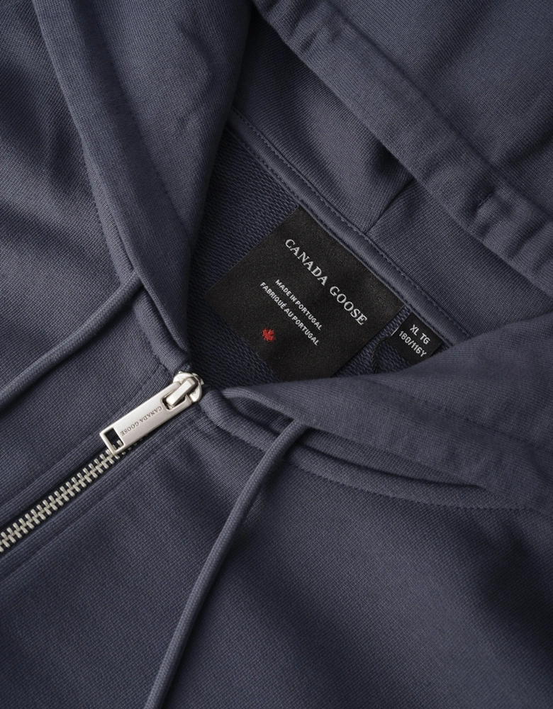 Loon Full Zip Hooded Top Blue
