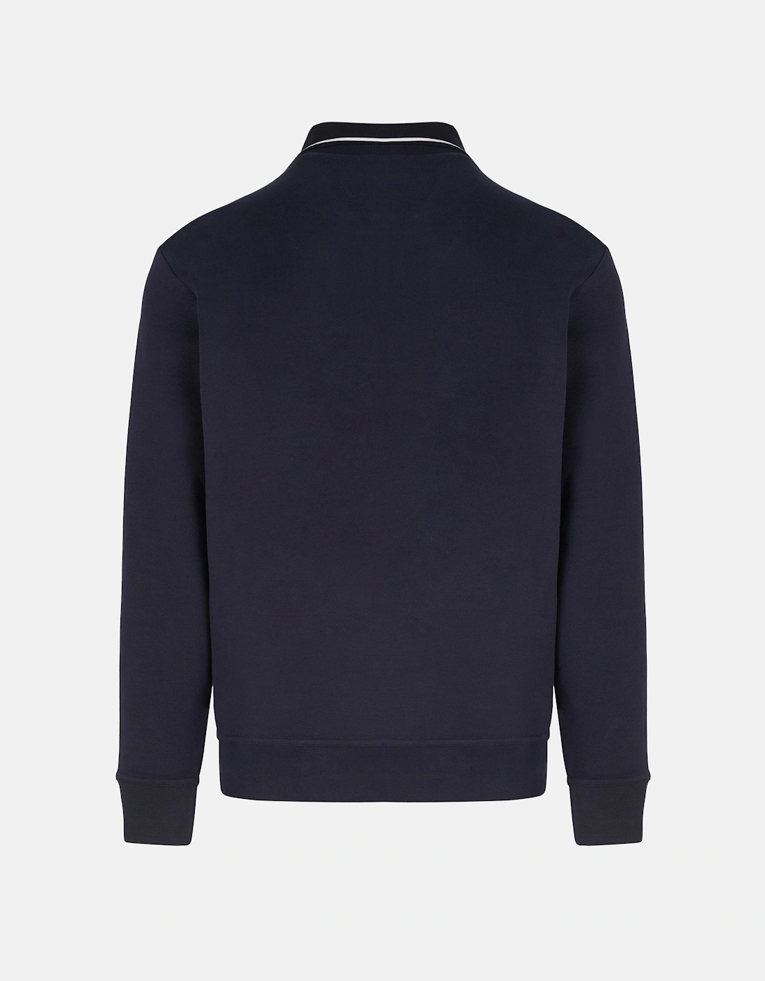 XSoft Cotton Knitted Collar Ls Polo Navy