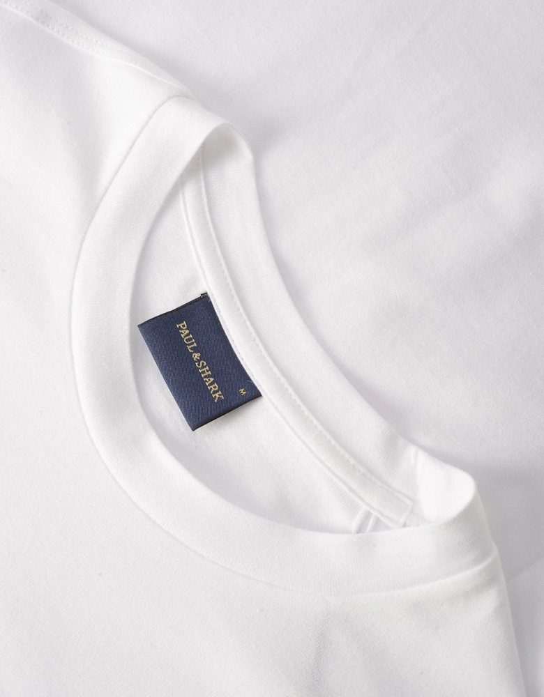Pure Cotton Jersey Badge T-Shirt White