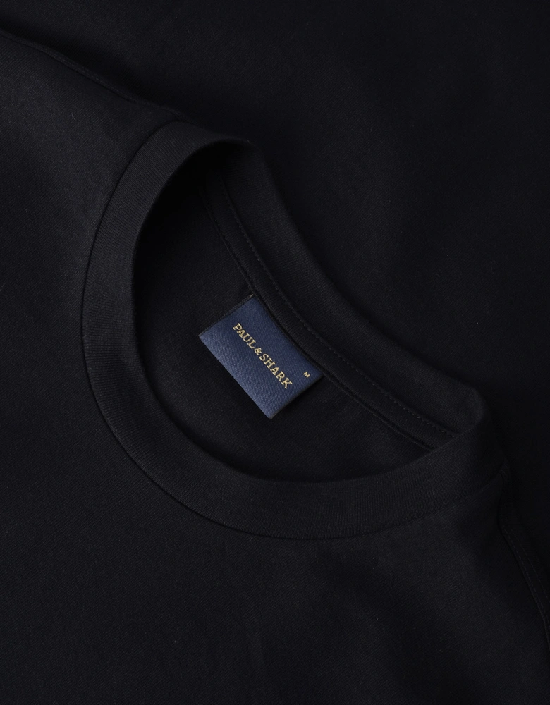 Pure Cotton Jersey Badge T-Shirt Navy