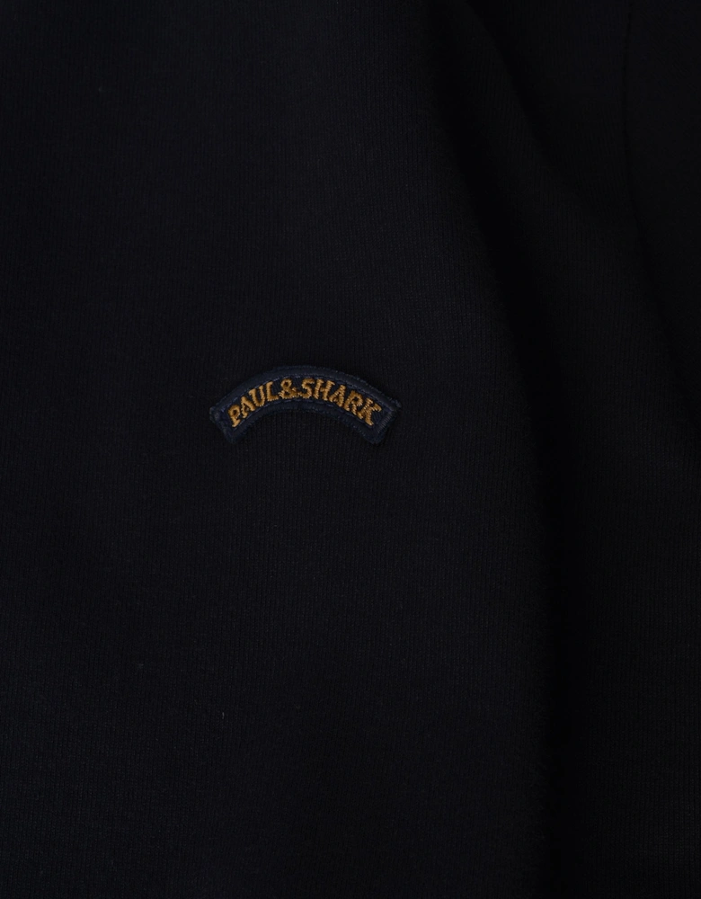 Pure Cotton Jersey Badge T-Shirt Navy