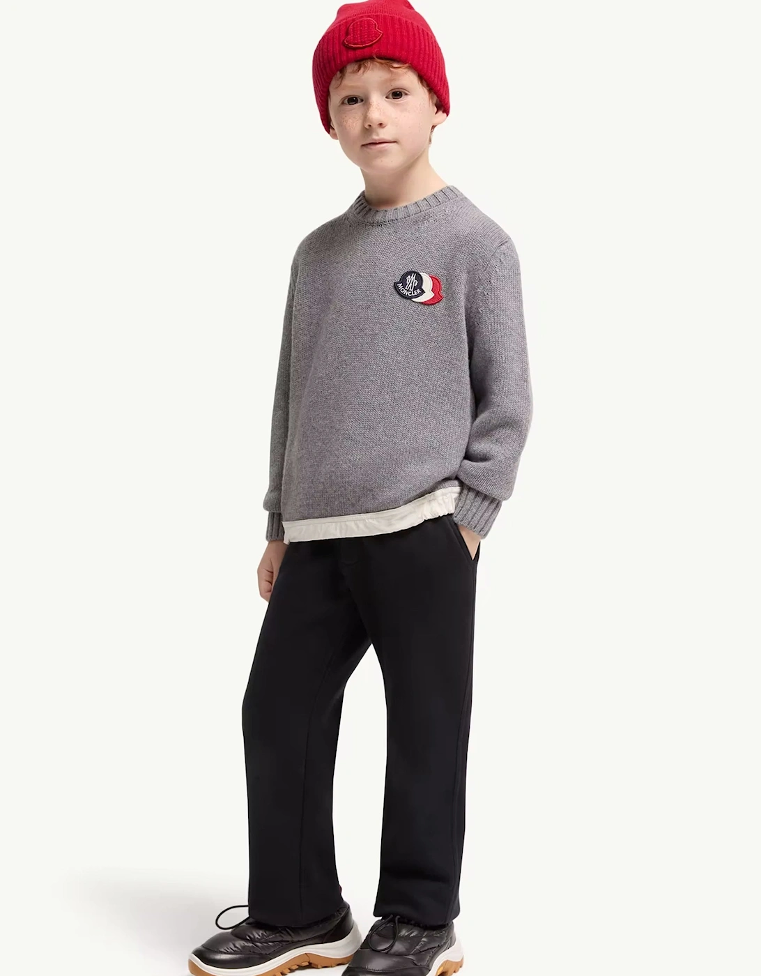Kids Triple Logo Sweater Grey