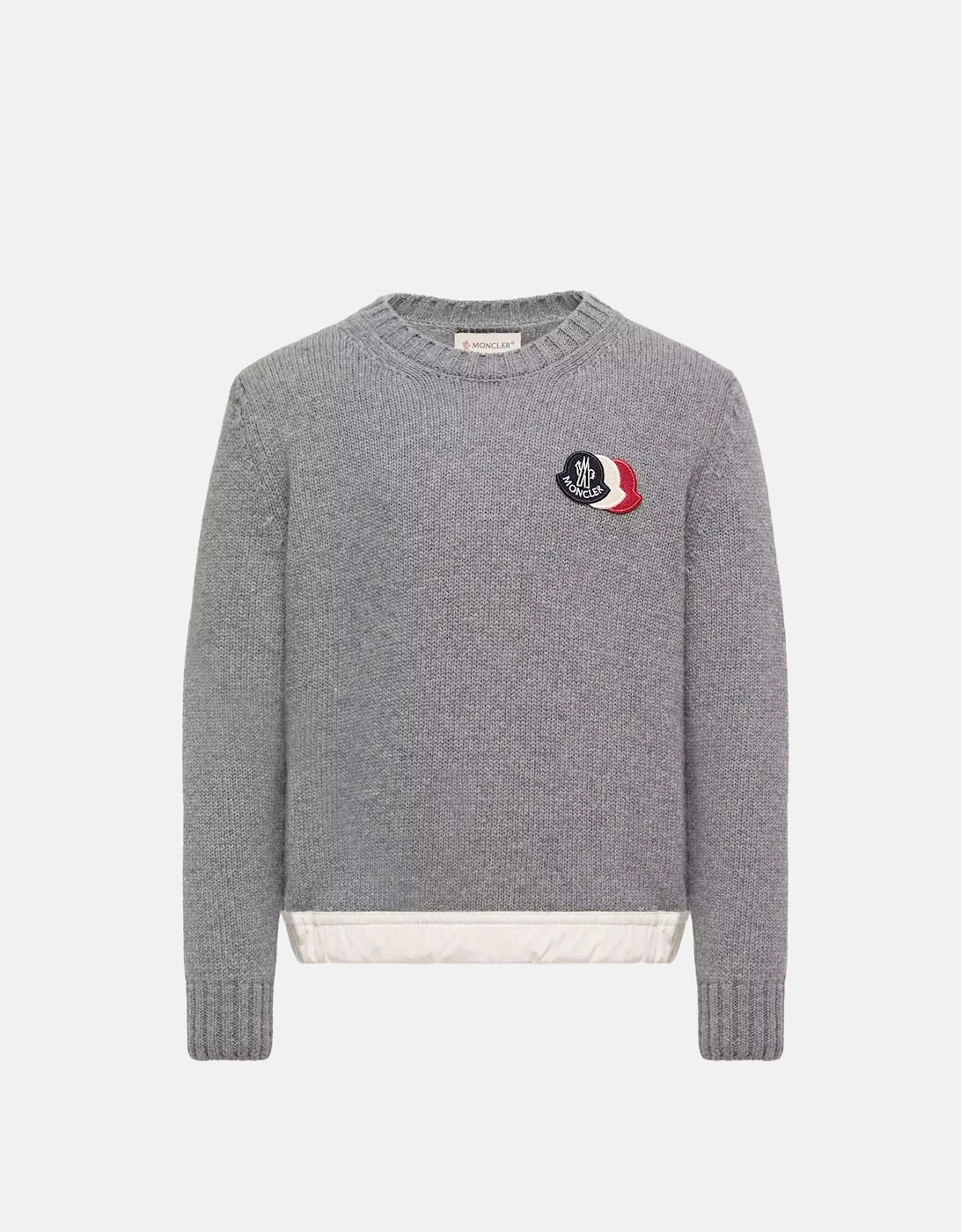 Moncler Unisex Grey Triple Logo Sweater - Size 10Y Kids