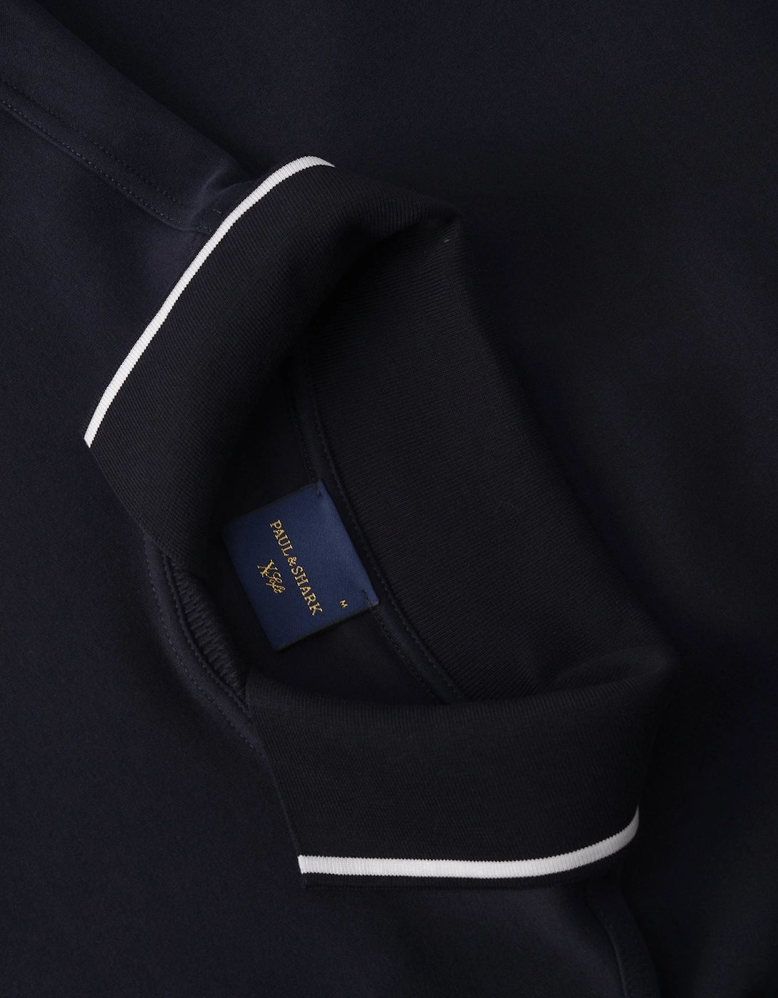 XSoft Cotton Knitted Collar Ls Polo Navy