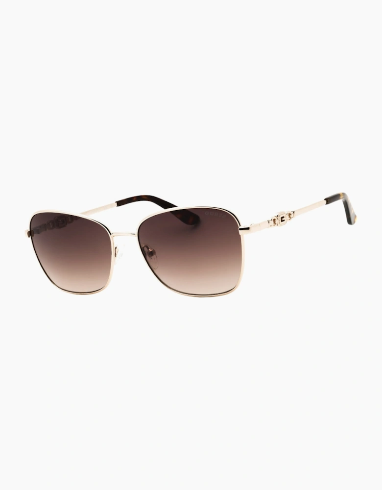 Guess Gradient Brown Lens Gold Sunglasses