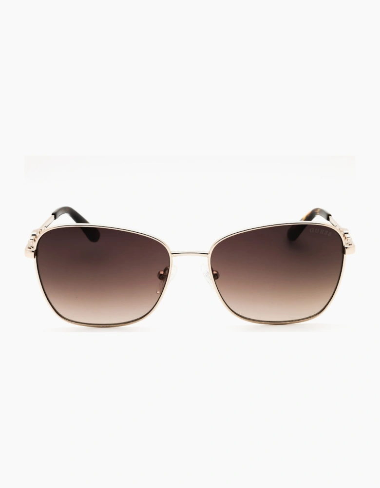 Guess Gradient Brown Lens Gold Sunglasses