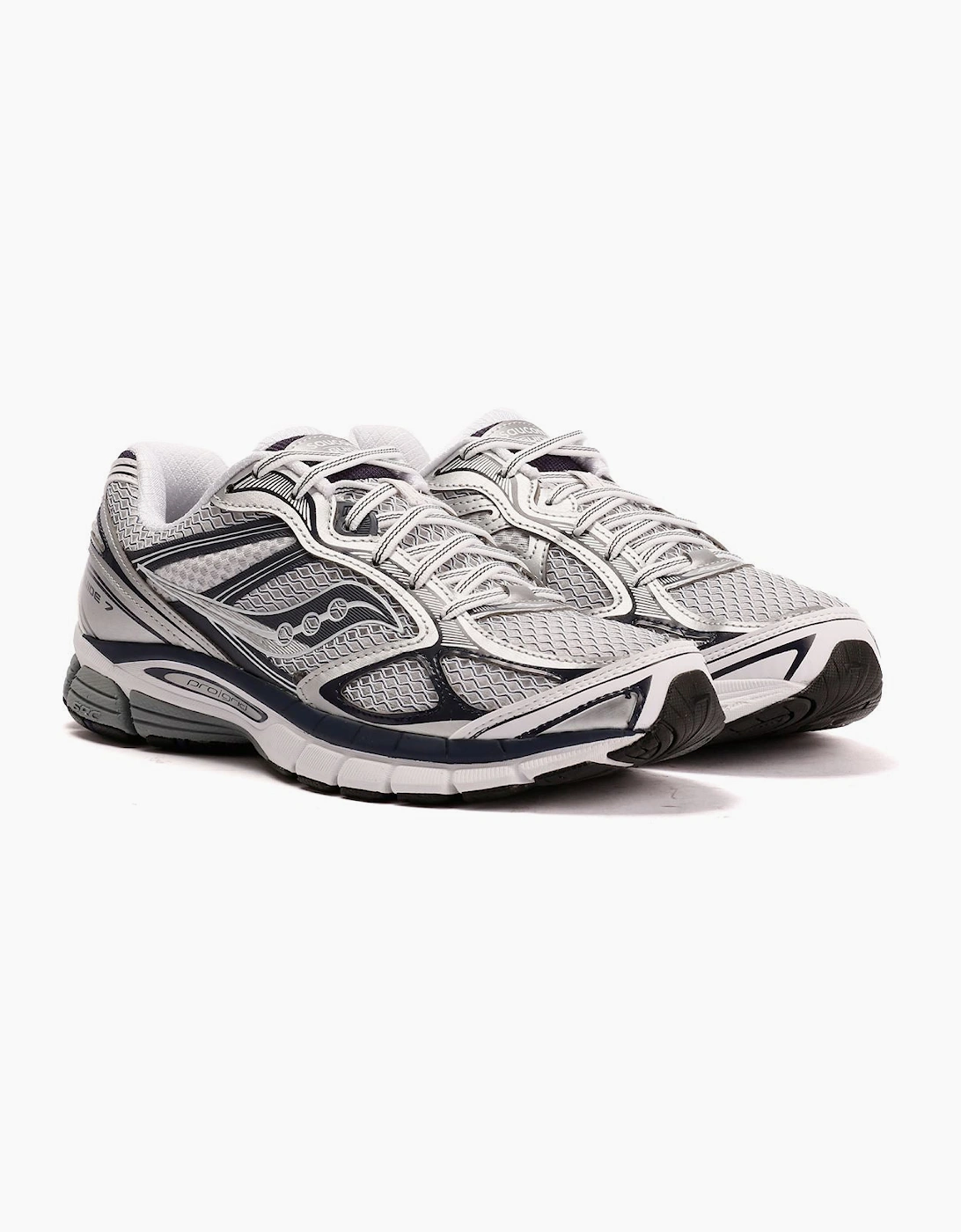 Saucony Women's Grey Progrid Guide 7 Fog/Naval Trainers - Size 7