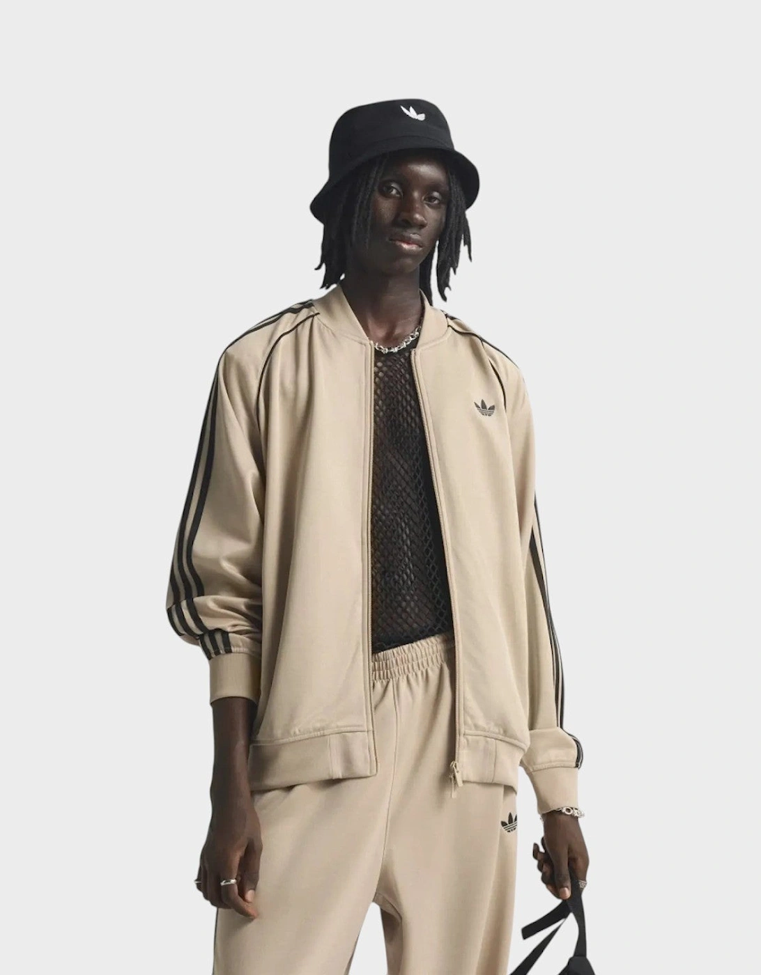 SST Adicolor Classic Loose Track Top Beige Black