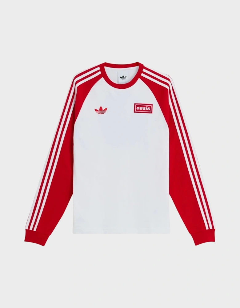 Oasis Tour 3-Stripes Longsleeve Tee White Red