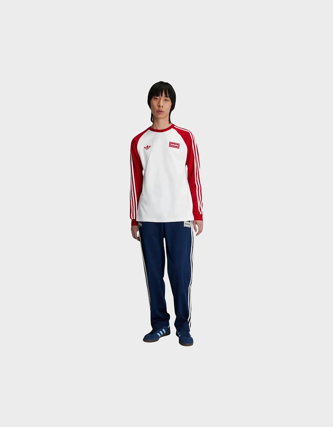 Oasis Tour 3-Stripes Longsleeve Tee White Red