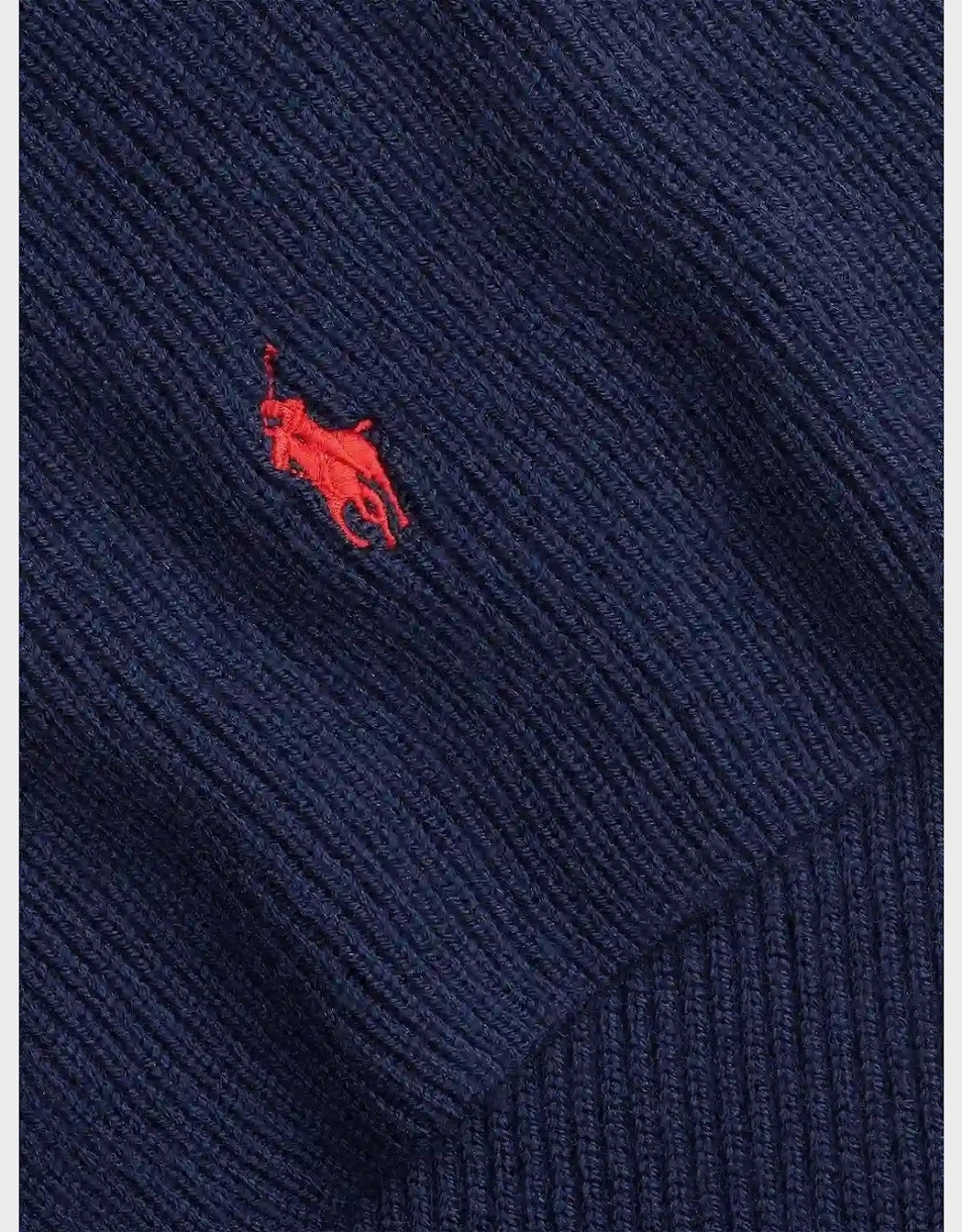 Signature Pony Wool Scarf Navy Blue