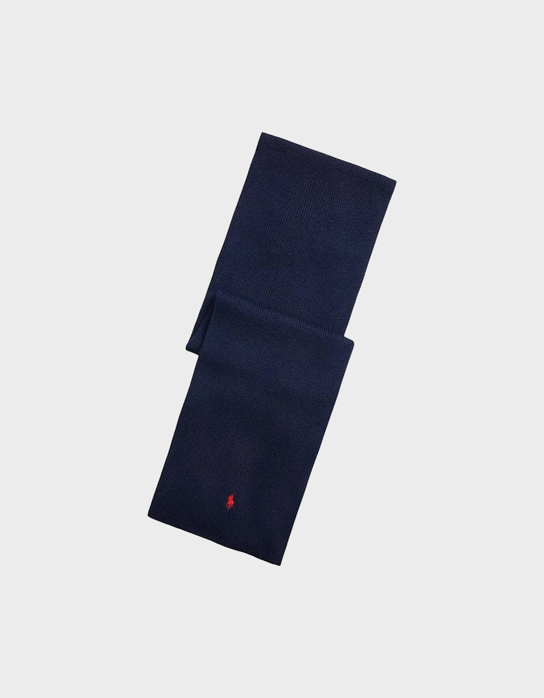 Signature Pony Wool Scarf Navy Blue