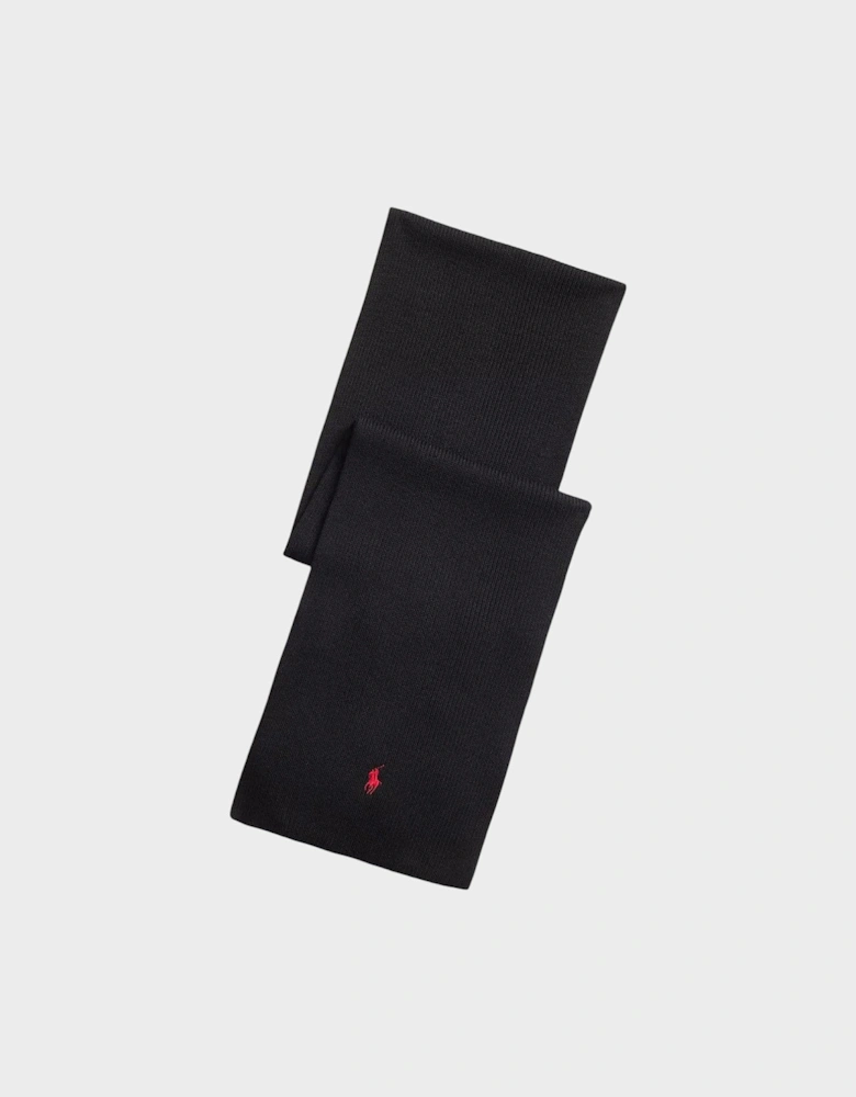 Signature Pony Wool Scarf Black