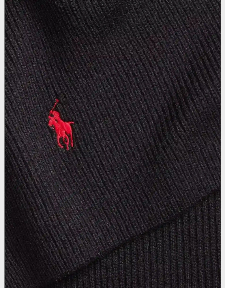 Signature Pony Wool Scarf Black