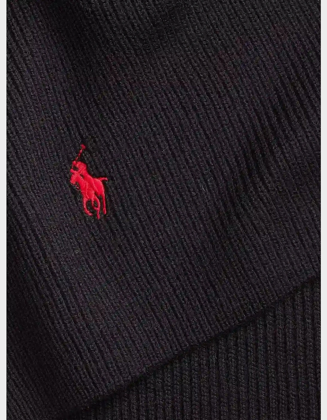 Signature Pony Wool Scarf Black