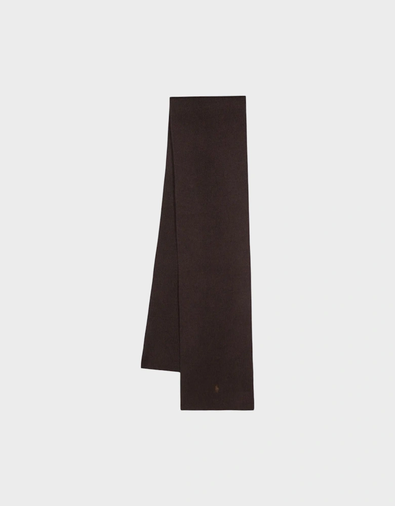 Polo Pony Wool Scarf Brown