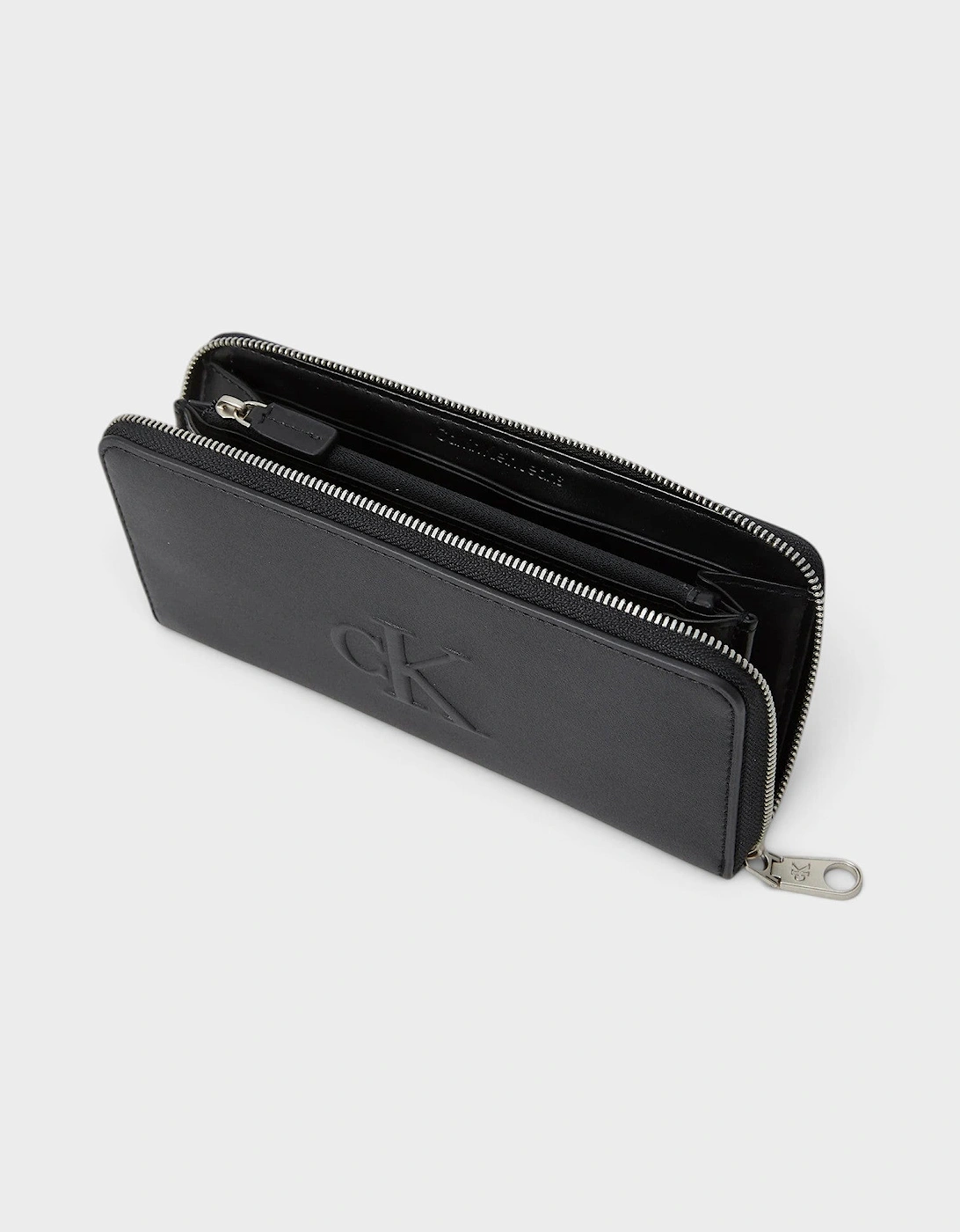 Sculpted Zip Around Wallet Black
