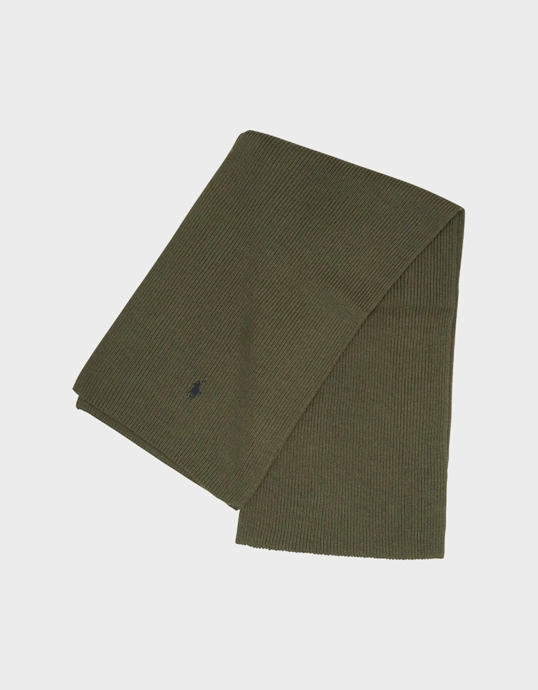Signature Pony Wool Scarf Army Olive Heather