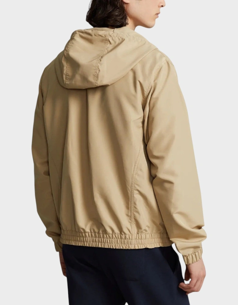 Hooded Embroidered Jacket Khaki