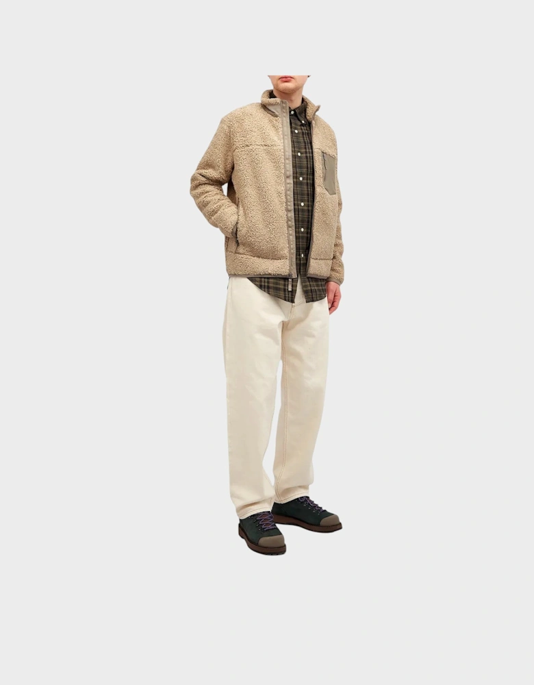 Fleece Zip Jacket Beige Heather