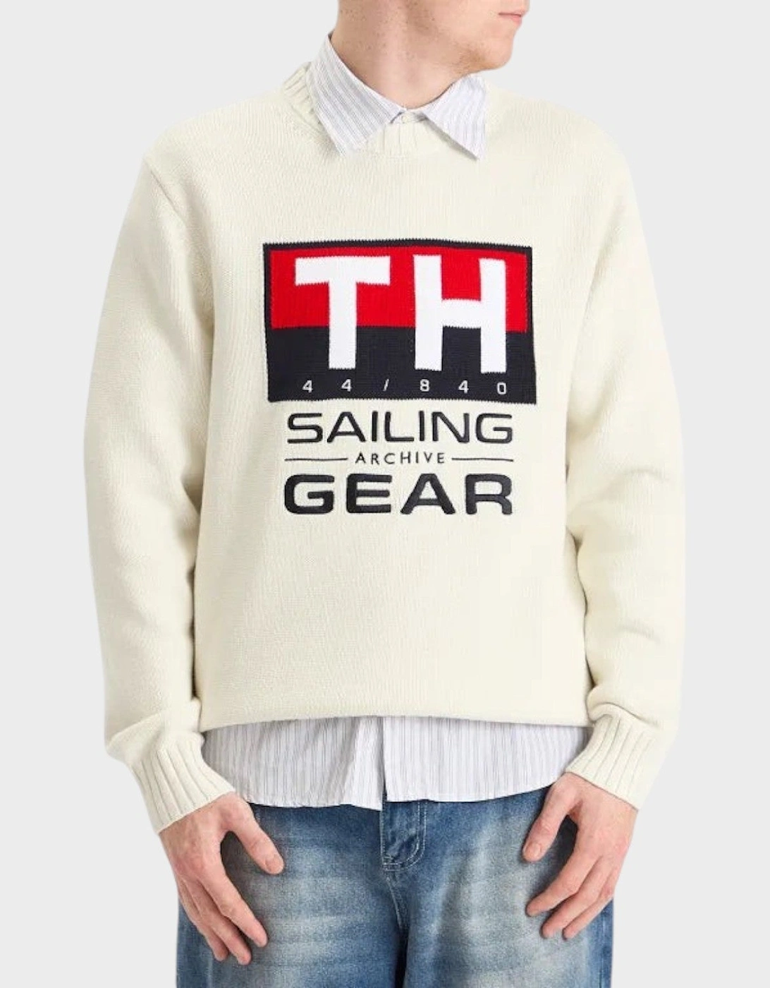 Gi Sailing Crewneck Knit Sweater White