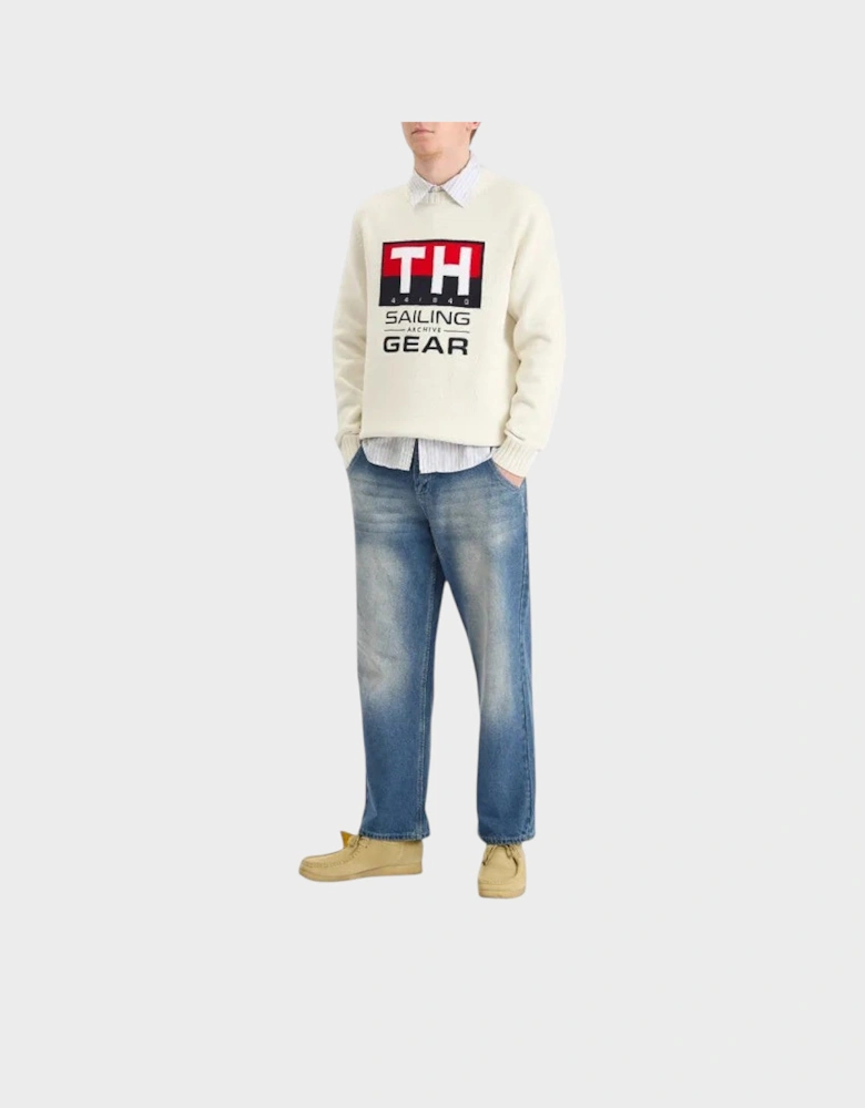 Gi Sailing Crewneck Knit Sweater White