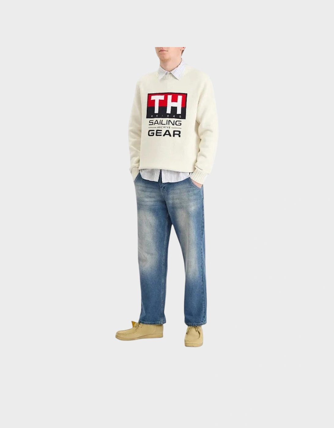 Gi Sailing Crewneck Knit Sweater White