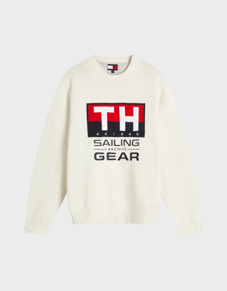 Gi Sailing Crewneck Knit Sweater White