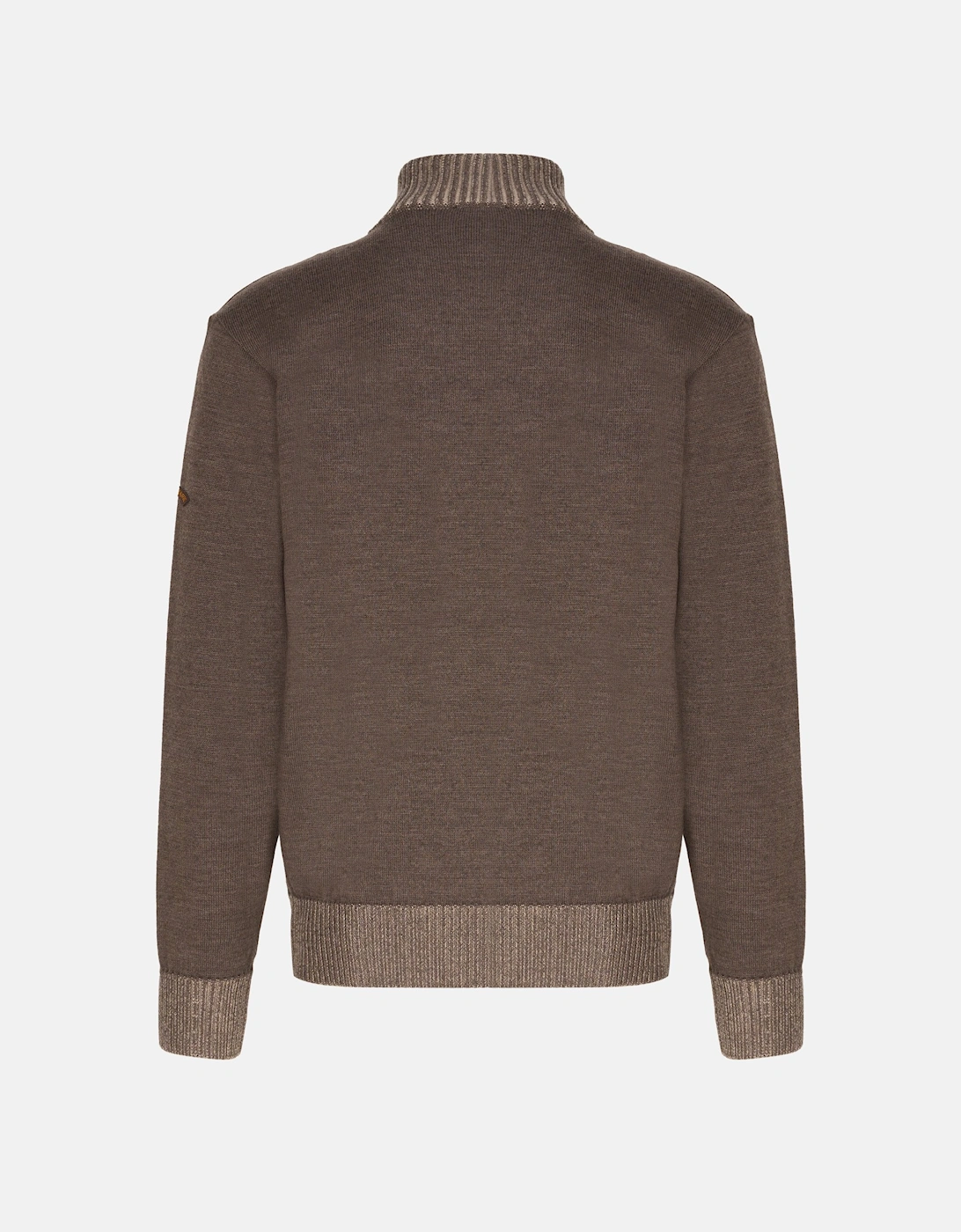 Moon Badge Soft Touch 1/4 Zip Sweater Brown