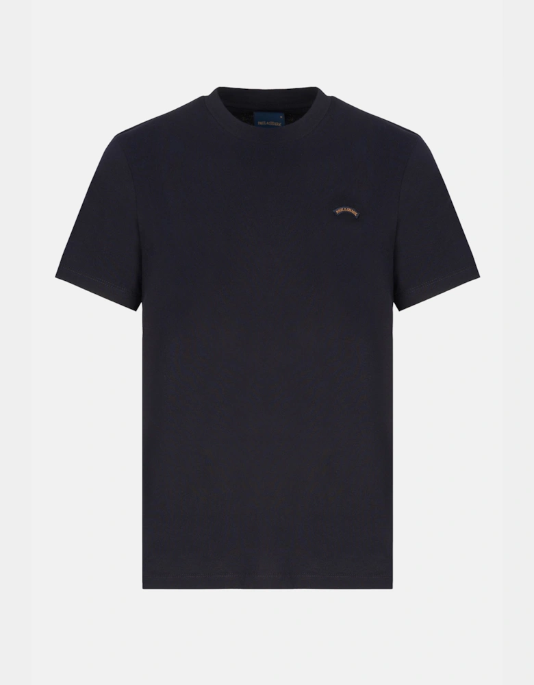 Pure Cotton Jersey Badge T-Shirt Navy
