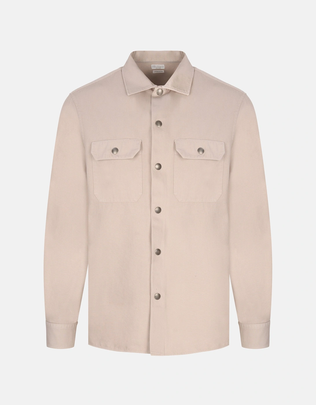 Cotton Snap Button Shirt Cream