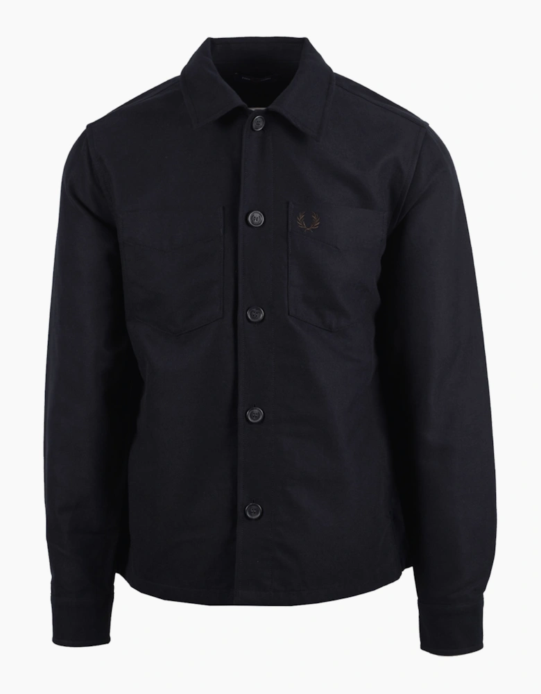 Fred Perry Brushed Twill Overshirt Black