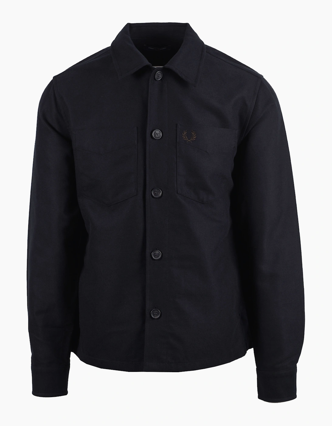 Fred Perry Brushed Twill Overshirt Black