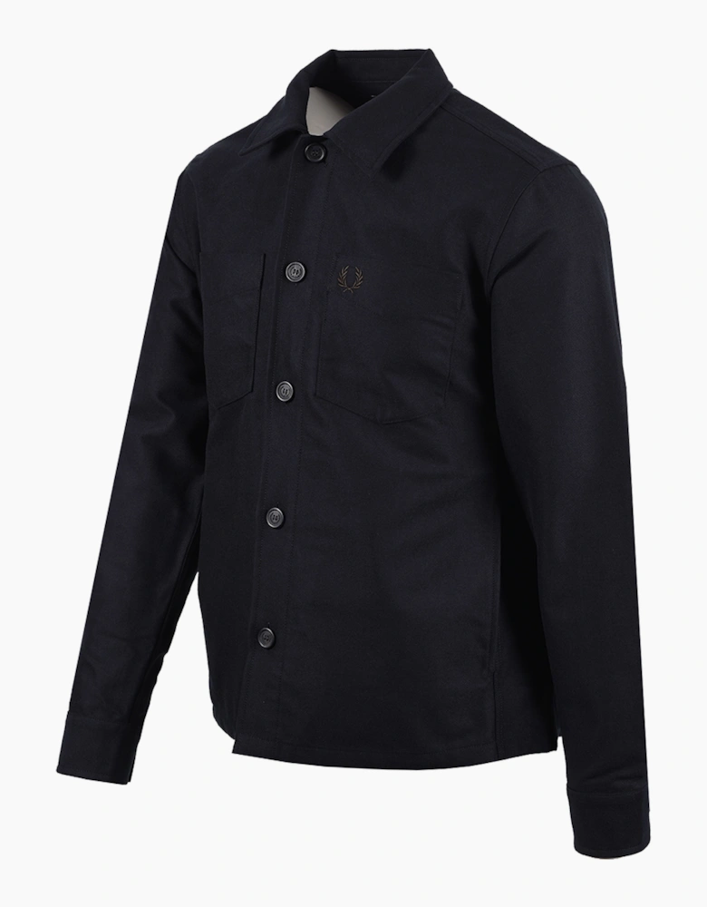 Fred Perry Brushed Twill Overshirt Black