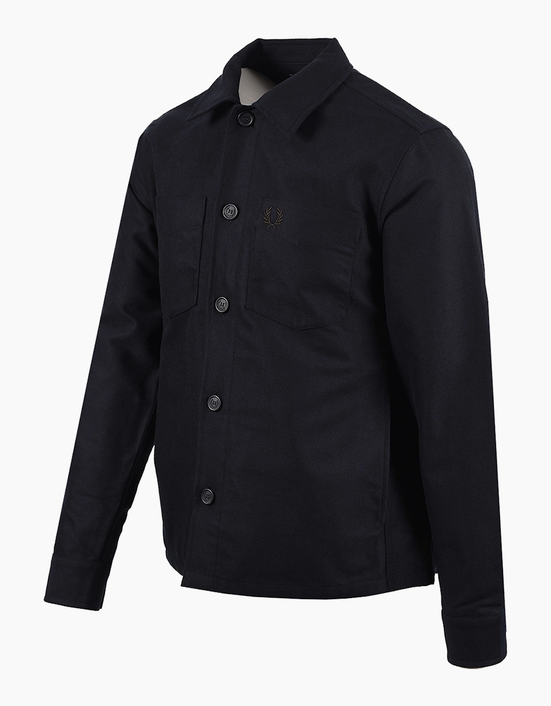 Fred Perry Brushed Twill Overshirt Black