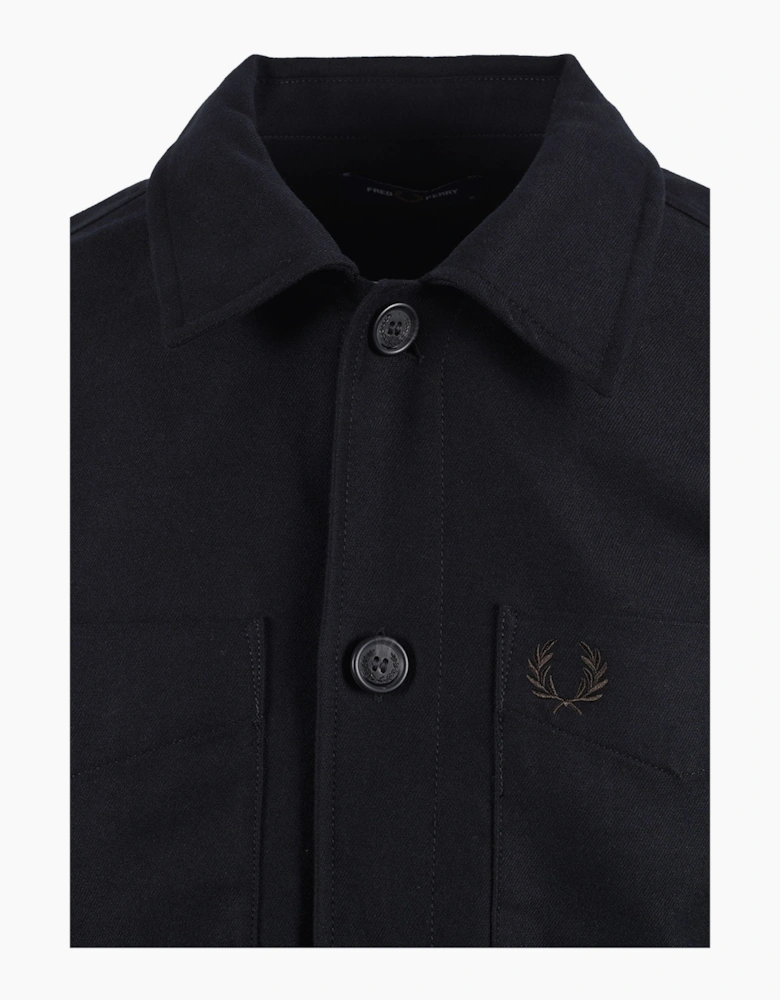 Fred Perry Brushed Twill Overshirt Black