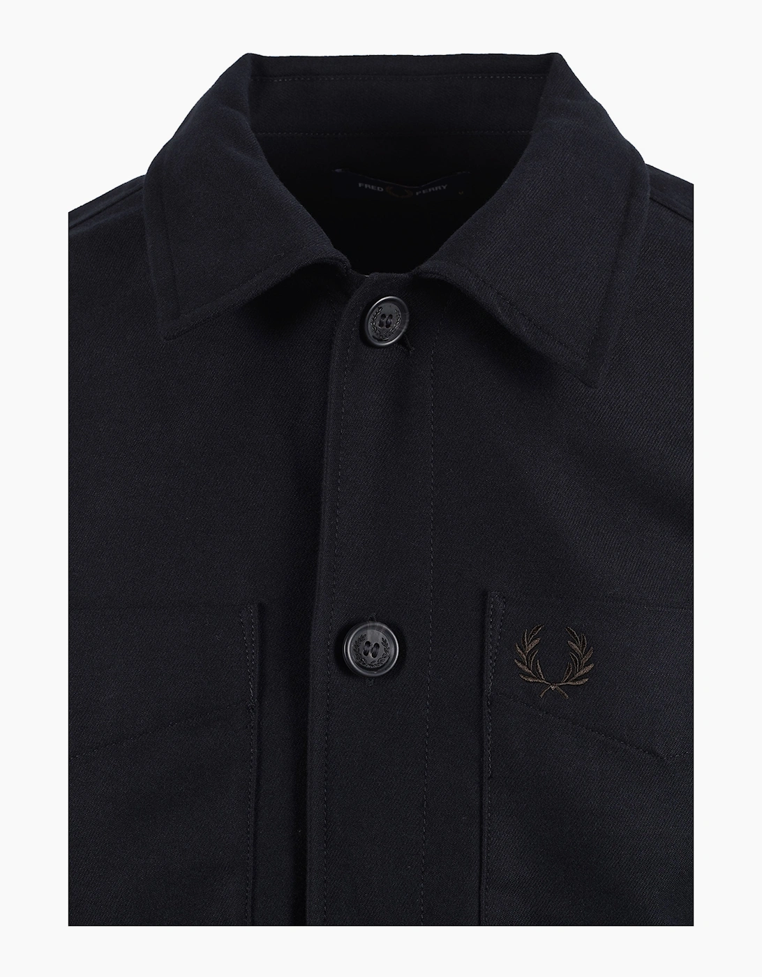 Fred Perry Brushed Twill Overshirt Black