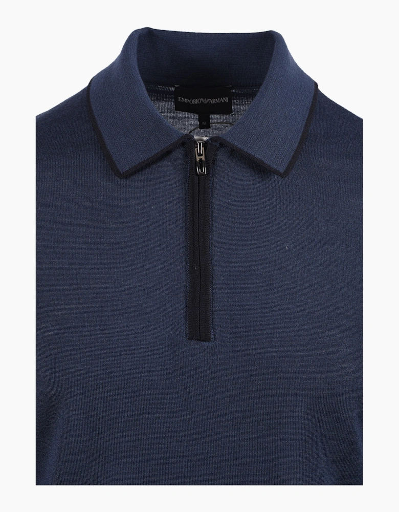 EMPORIO ARMANI ESSENTIAL POLO SWEATSHIRT PERSIAN BLUE