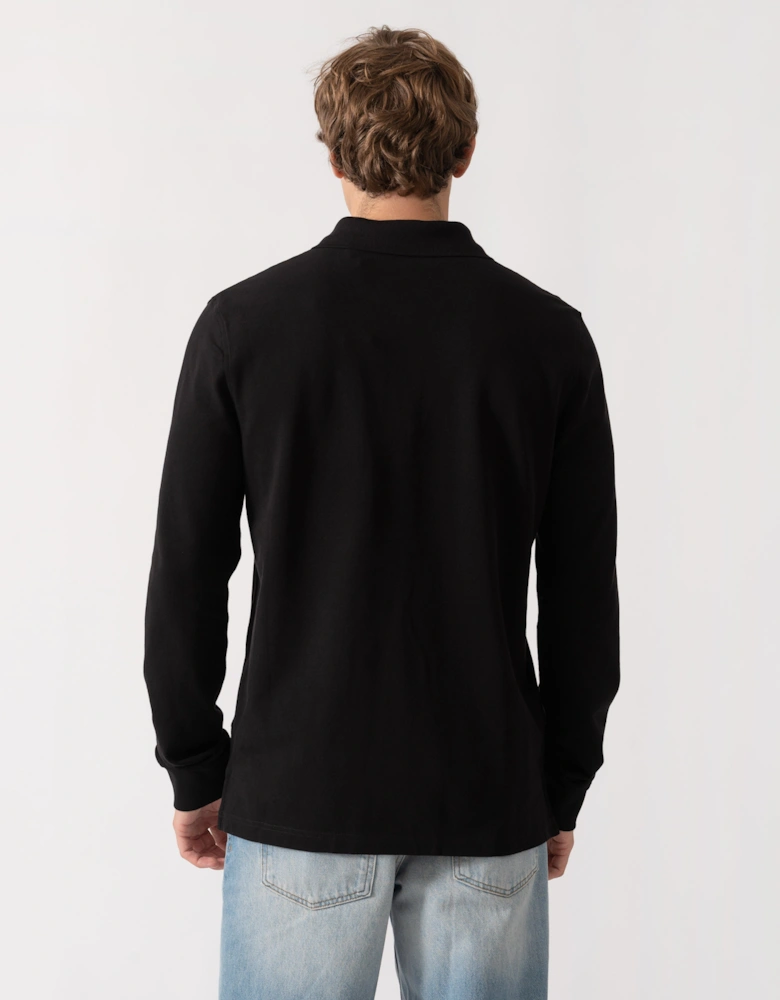 Belstaff Mens Long Sleeved Logo Polo - Black