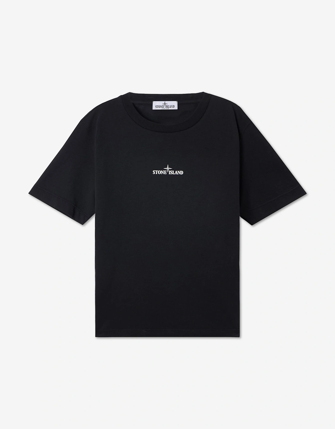 Stone Island Boys Black  Brush Fade Camo Compass Print T-Shirt  - Size 8 Years Kids