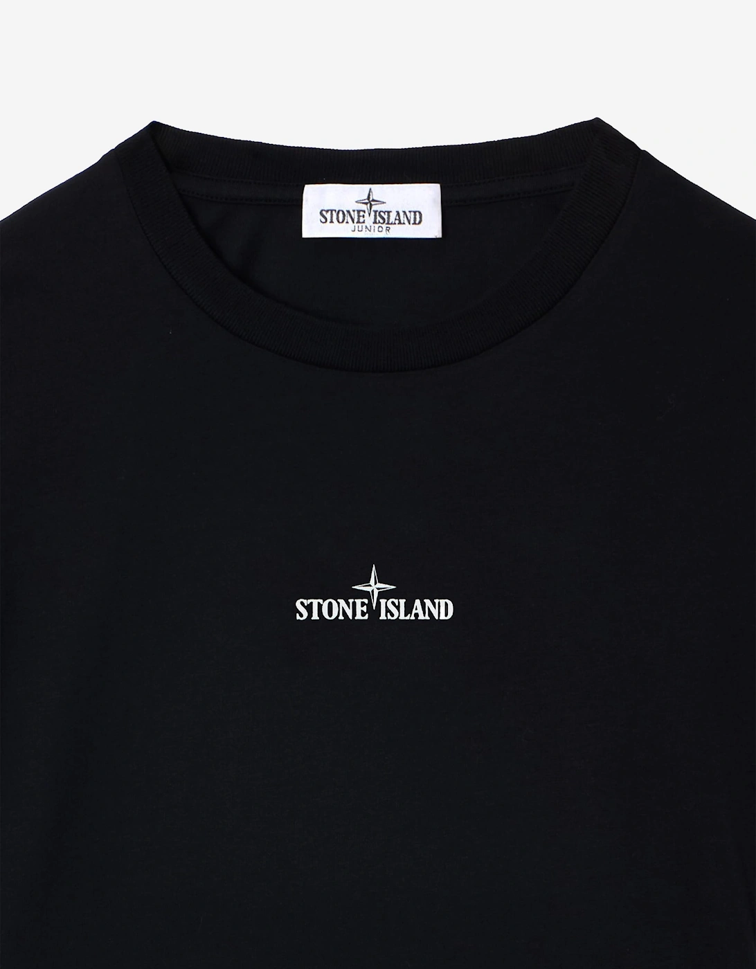 Stone Island Boys Brush Fade Camo Compass Print T-Shirt in Black