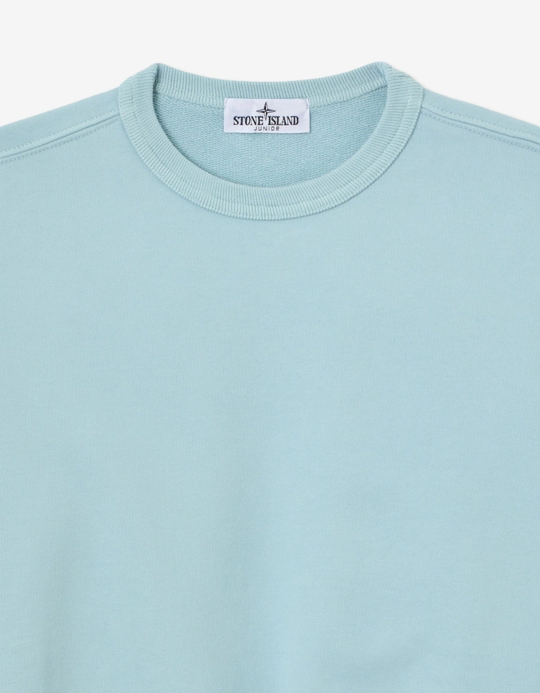Stone Island Boys Brushed Cotton Fleece Sweatshirt in Blue