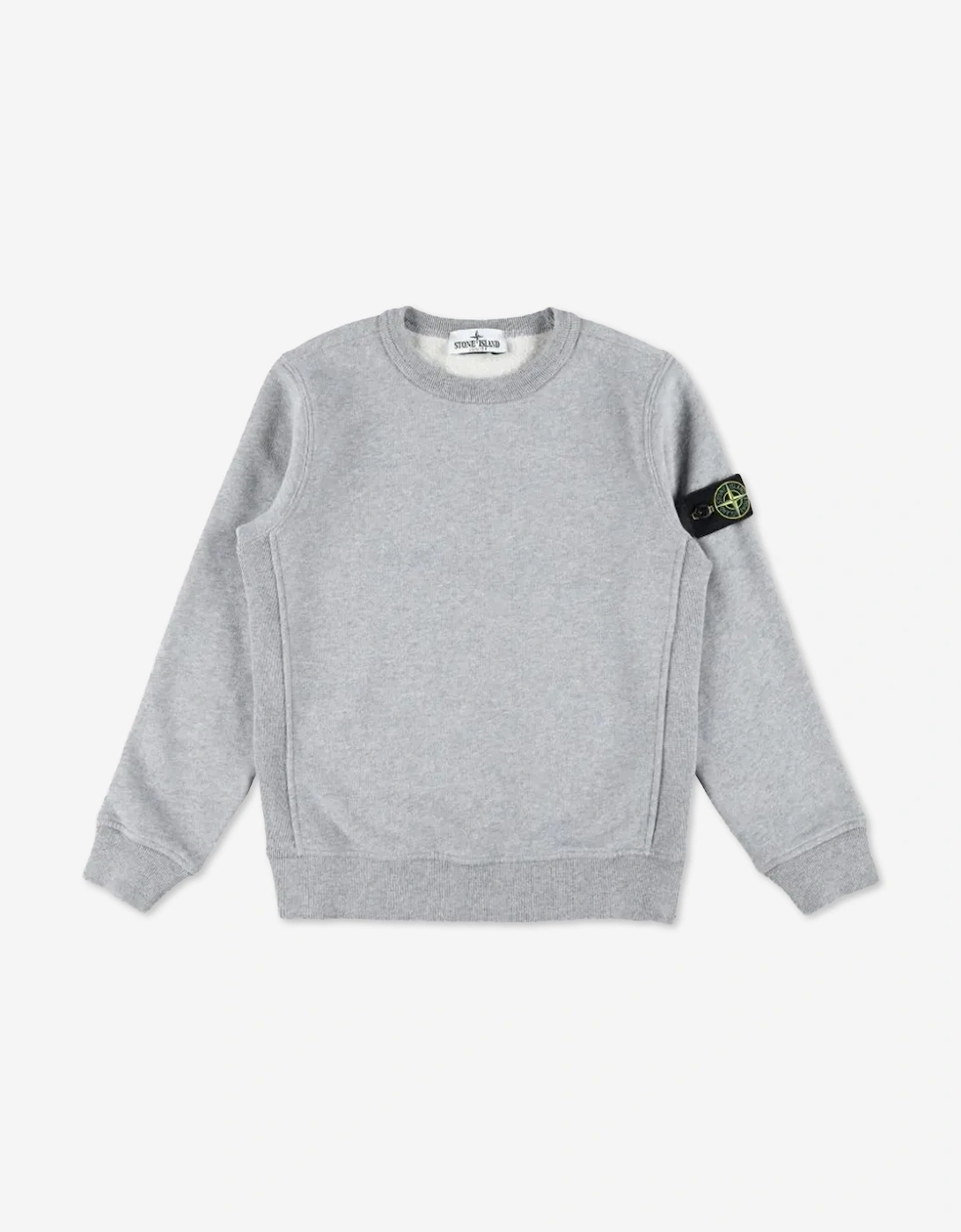 Stone Island Boys Multi  Organic Cotton Fleece Sweatshirt  Grey - Size 8 Years Kids